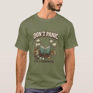 Keine Panik, ich bin Bibliothekar - Vintage-Buch-D T-Shirt