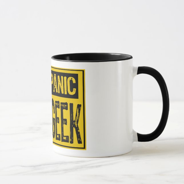 Keine Panik - Im Geek - Gelb/Schwarz Tasse (Rechts)
