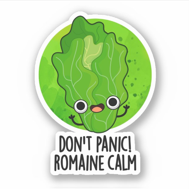 Keine Panik Romaine Calm Funny Veggie Pun Aufkleber (Vorderseite)