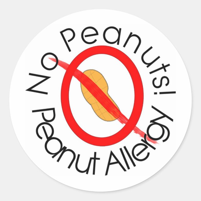 Keine Peanuts Peanut Allergy Designs Runder Aufkleber (Vorderseite)