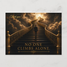Keine Person steigt allein auf Danke Karte | Motiv