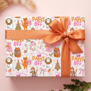 Keine Pfoten anfassen, nicht hereinlinsen Retro-Fe Geschenkpapier