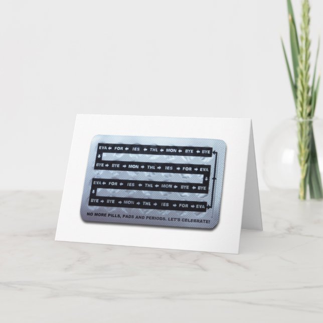 Keine PPP-Menopause mehr Grußkartenvorlage Karte (Vorderseite)