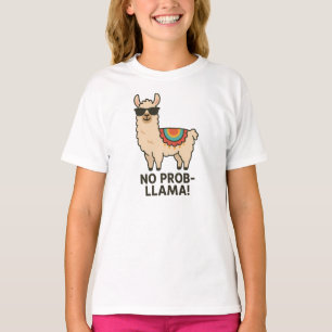 Keine-Prob-Llama Coole Beige Llama Design T-Shirt