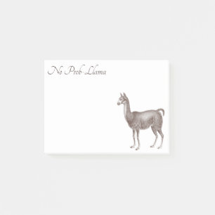 Keine-Prob-Llama Lustige Vintage-Llama-Illustratio Post-it Klebezettel