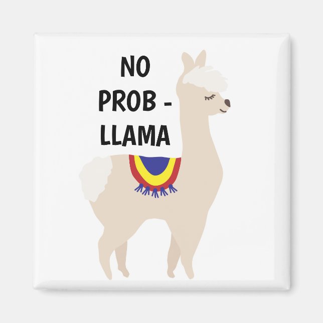 Keine Prob Llama Niedliche Illustration Magnet (Vorne)