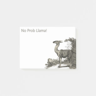 Keine Probleme Lama Vintage Guanaco Illustration Post-it Klebezettel
