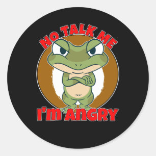 Keine Rede im zornigen Frosch Runder Aufkleber