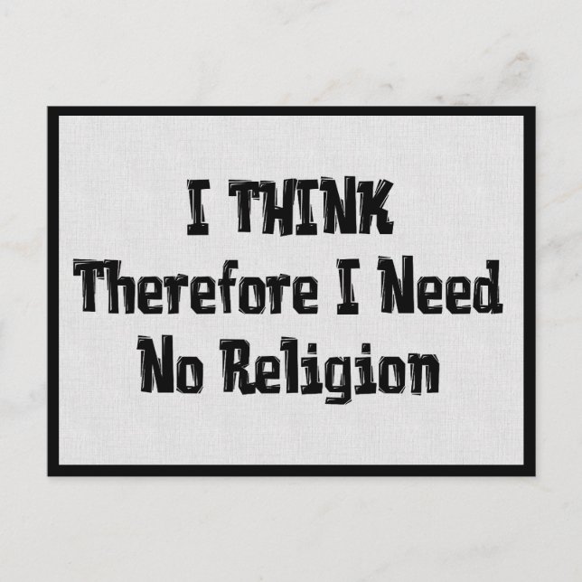 Keine Religion Postkarte (Vorderseite)