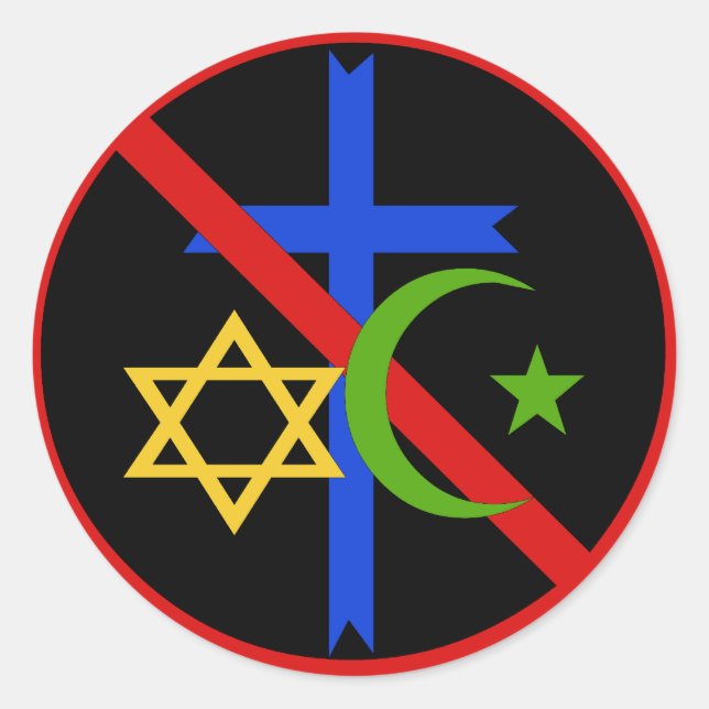 Keine Religion Runder Aufkleber (Vorderseite)