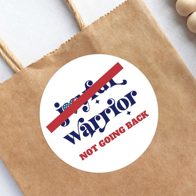 Keine Rückfahrt Warrior Typ USA Flag Herz White Runder Aufkleber (Von Creator hochgeladen)