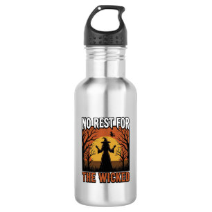 Keine Ruhe Für Die Bösen Vintage Hexe Halloween De Edelstahlflasche
