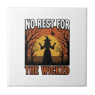 Keine Ruhe Für Die Bösen Vintage Hexe Halloween De Fliese