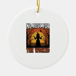 Keine Ruhe Für Die Bösen Vintage Hexe Halloween De Keramik Ornament