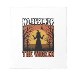 Keine Ruhe für die Bösen Vintage Hexe Halloween De Notizblock