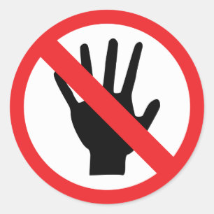 keine rührende Ikone Runder Aufkleber