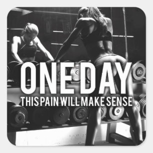 Keine SCHMERZEN - Frauenarbeit Motivierend Quadratischer Aufkleber