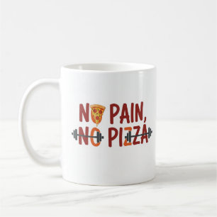Keine Schmerzen, keine Pizza-Tasse - Funny Fitness Kaffeetasse