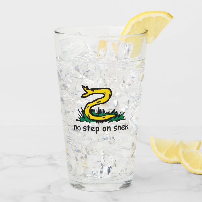 Keine Schritte auf snek memes Gadsden parody SnekR Glas (Rückseite Ice)