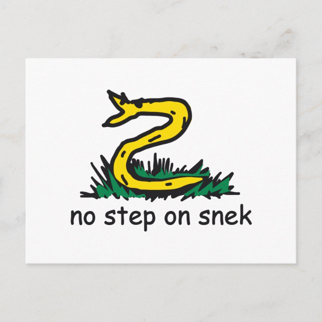 Keine Schritte auf snek memes Gadsden parody SnekR Postkarte (Vorderseite)