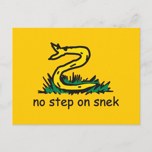 Keine Schritte auf snek memes Gadsden parody SnekR Postkarte (Vorderseite)