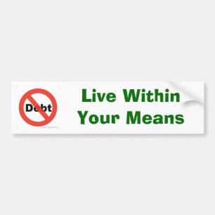 keine Schulden, LiveWithinYour bedeuten Autoaufkleber