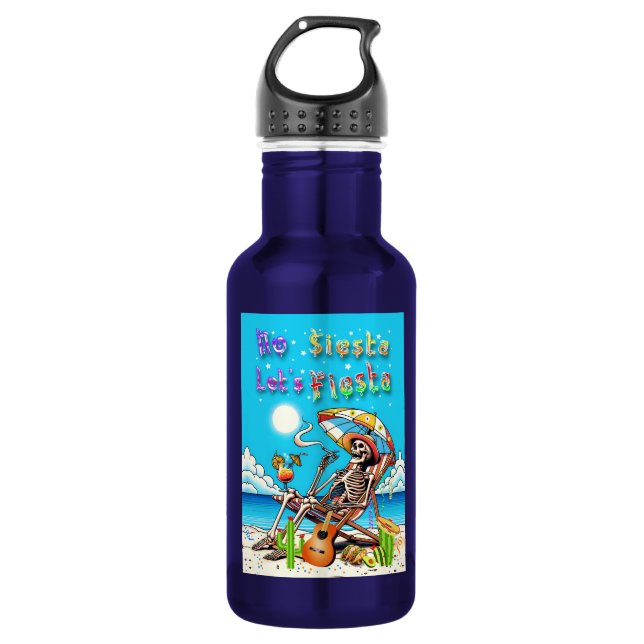 Keine Siesta Let's Fiesta Edelstahlflasche (Vorderseite)