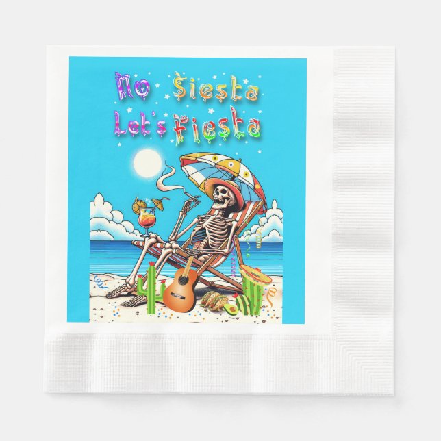 Keine Siesta Let's Fiesta Serviette (Vorderseite)