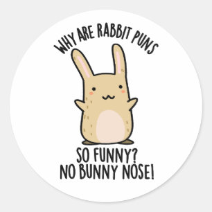 Keine sonnige Nose Funny Rabbit Puns Runder Aufkleber