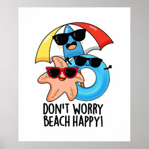 Keine Sorge Beach Happy Funny Summer Pun Poster