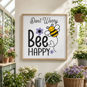 Keine Sorge Bee Happy Heart Poster