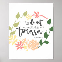 keine Sorge Bible Verse Blume Wreath Christlich