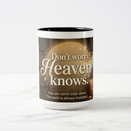Keine Sorge! Der Himmel weiß Bescheid  Zweifarbige Tasse