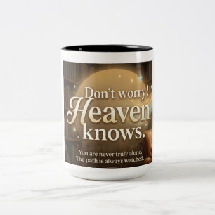 Keine Sorge! Der Himmel weiß Bescheid Zweifarbige Tasse