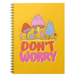 Keine Sorge - farbenfroher Kawaii Mushroom Notizblock