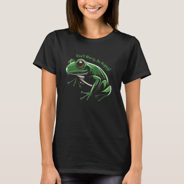 Keine Sorge, hoppiger Froschdesign T-Shirt (Vorderseite)