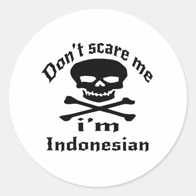 Keine Sorge, ich bin indonesisch Runder Aufkleber (Vorderseite)