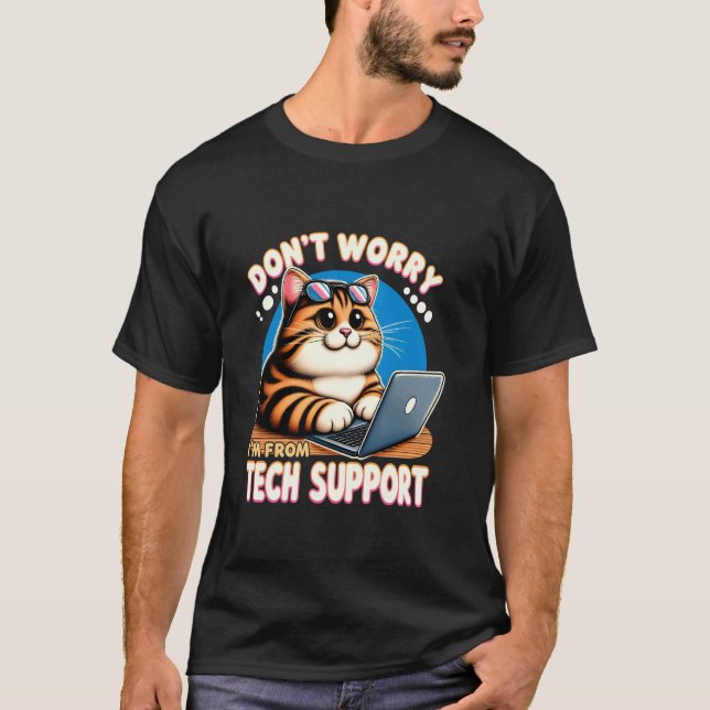 Keine Sorge, ich bin vom technischen Support Retro T-Shirt (Vorderseite)