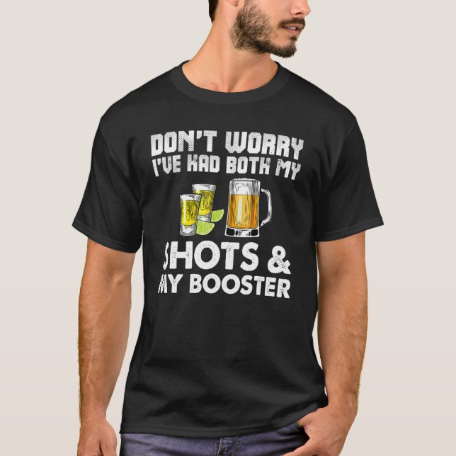 Keine Sorge, ich hatte beide Shots Booster Funny V T-Shirt (Vorderseite)
