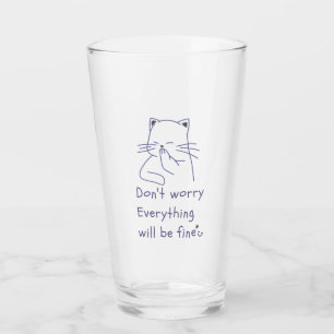 Keine Sorge, lächelndes Cat Glass Cup Glas