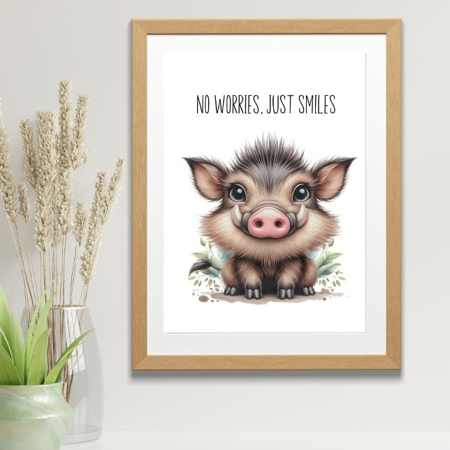 Keine Sorge, nur lächeln - Baby Warthog Kinderzimm Poster (Von Creator hochgeladen)