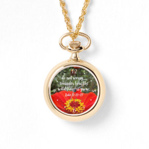 Keine Sorge Orangenzinnie Blume Armbanduhr