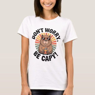 Keine Sorge, sei ein Capy – Retro Chill Capybara T-Shirt