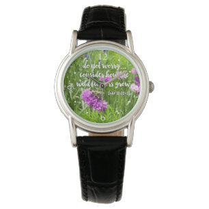 Keine Sorge, wild lebende Blume sind Christlich Bi Armbanduhr