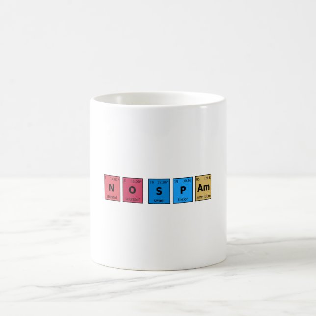 Keine Spam Periodic-Tabelle Kaffeetasse (Mittel)