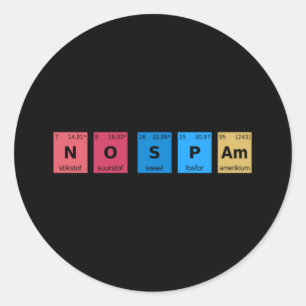 Keine Spam Periodic-Tabelle Runder Aufkleber