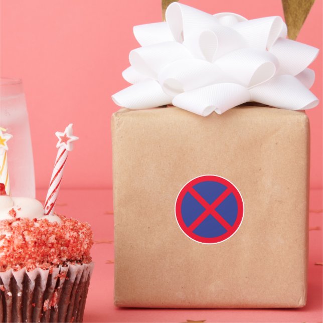 Keine Stehenden oder Parking Klassische Rundkleber Runder Aufkleber (Party)