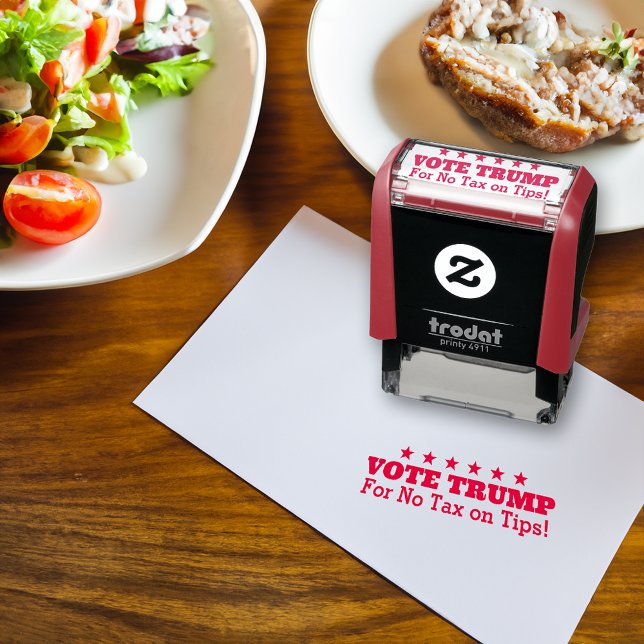 Keine Steuer auf Tipps Abstimmung Trump 2024 Empfa Permastempel (vote trump for no tax on tips rubber stamp)