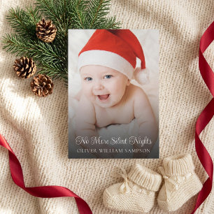 Keine stillen Nächte mehr Neues Baby-Foto-Weihnach Mitteilungskarte