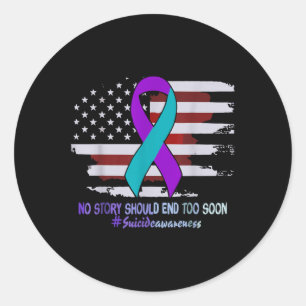 Keine Story sollte zu bald Ende der US-Flagge Suiz Runder Aufkleber